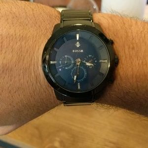Black Metal Fossil Watch